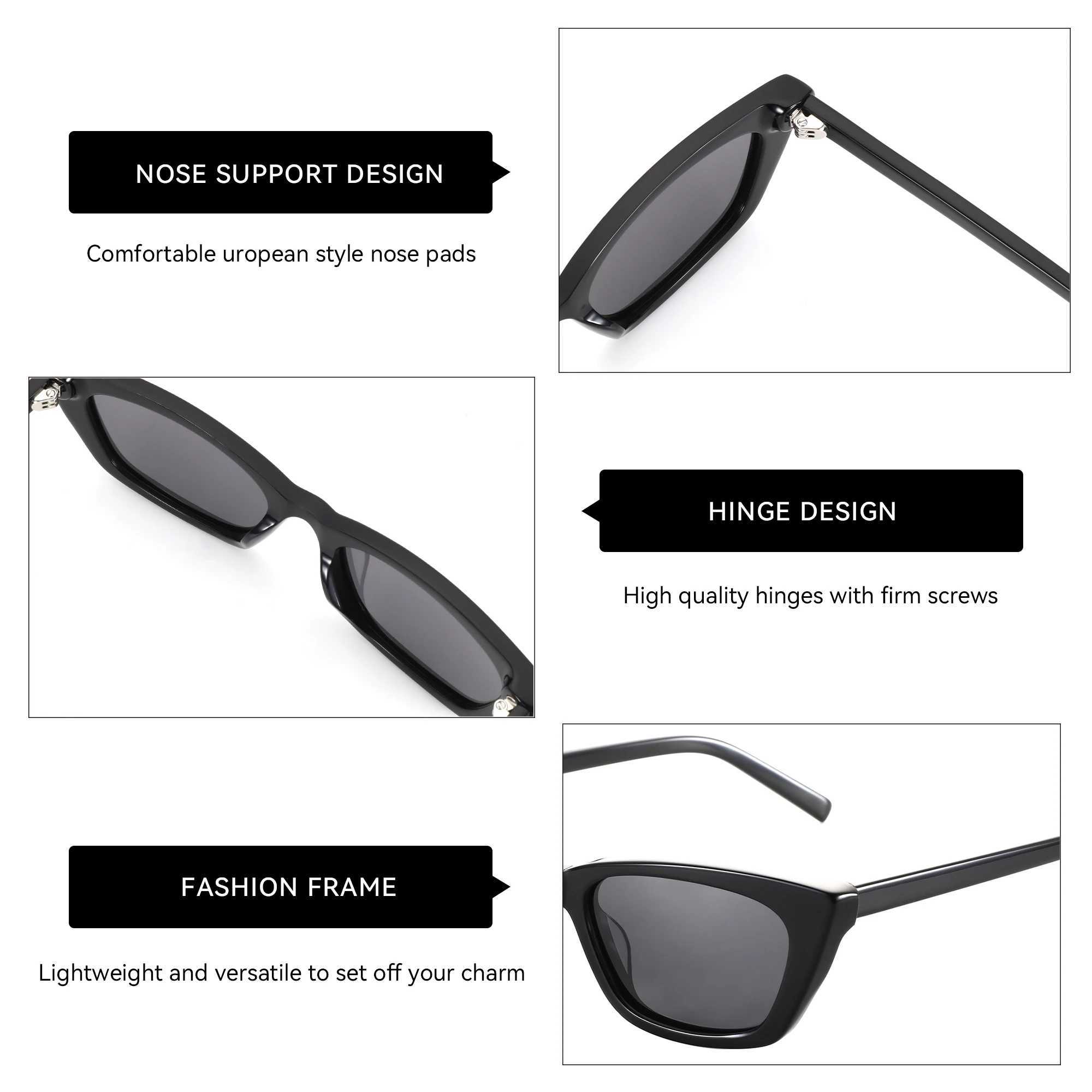 ZENOTTIC Handmade Acetate Polarized Sunglasses Fashion Small Women Cat Eye Shade UV Protection Sun Glasses Trendy D260326