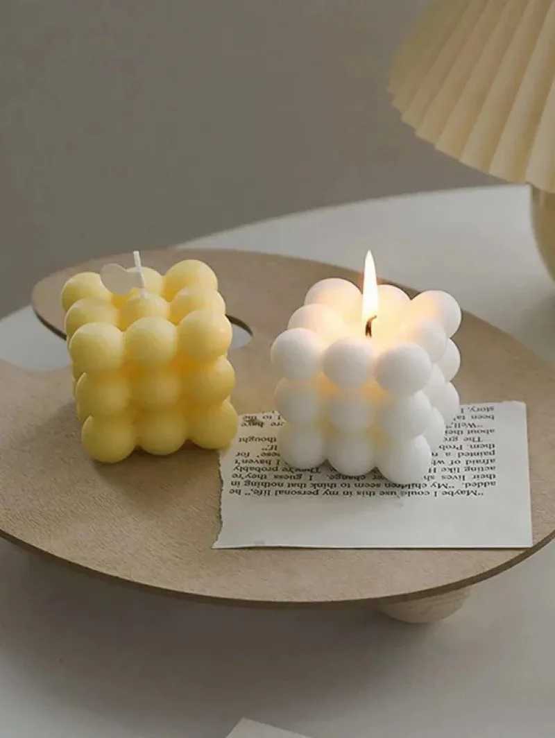 1pc Creative Ball-Shaped Soy Wax Magic Cube Aromatherapy Candle High-End Wedding Favor Gift Handmade Decorative Object H260326