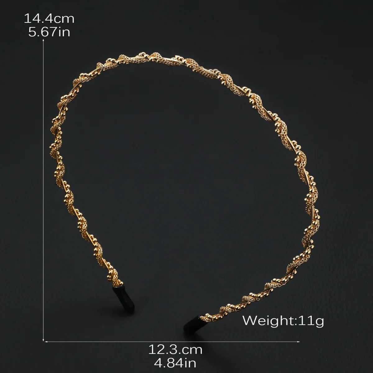 1PC Simple hair accessories womens wavy hair band Japanese-Korean version headwear twisted water diamond pearl headwear D260326