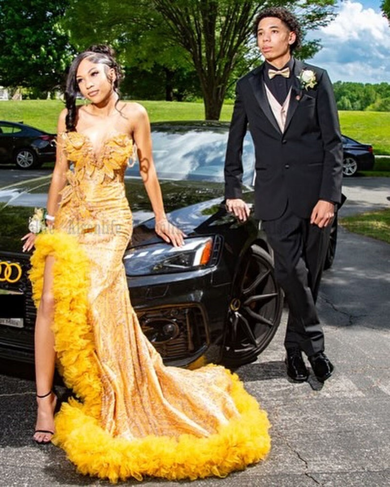 Yellow Prom Dresses 2026 Birthday Party Dress Crystal Beading African Long Mermaid Evening Gowns Customized