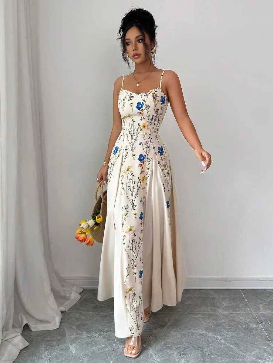 EleGant Floral Print SLeeveless Maxi Dress for Spring Summer M260326
