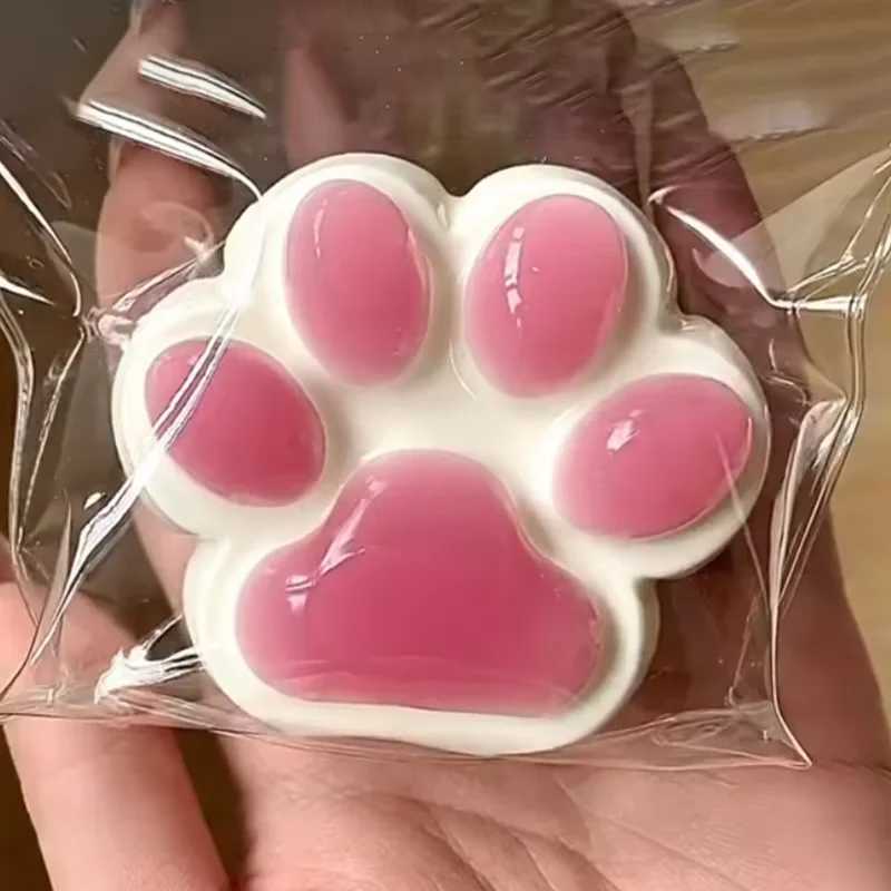 Childrens Adult Venting Toy Squeeze Fun Transparent Black And White Color Popular Stress Relief Huge Crystal Big Cat Paw H260326