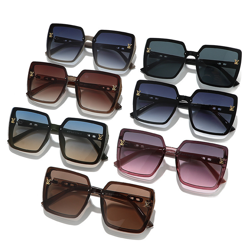Luxury Brand Designer Sunglasses Lei Jia Unisex LS Sunglasses Fashionable Commuting Square Leather Uv400 Two-Tone Sunshade Glasses