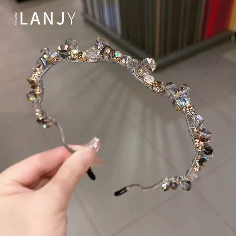 Korean Super Immortal Crystal hair accessories Headband Womens Hairband Fashionable Temperament Retro Hairpin for women D260326