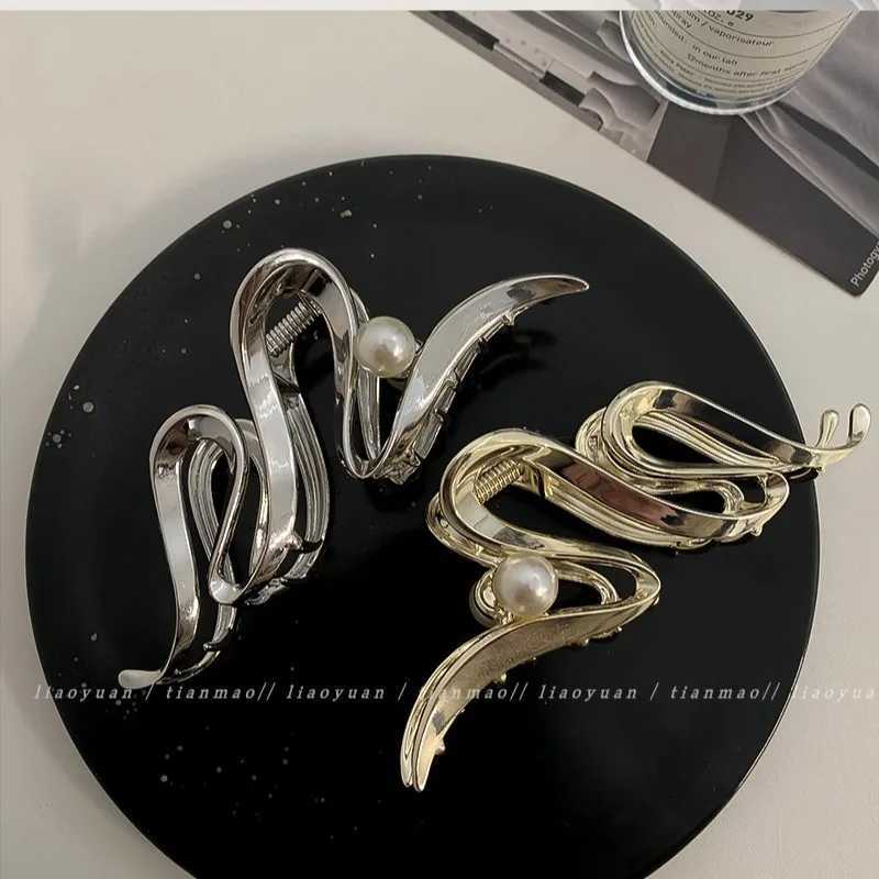 Metal Hair Clip Fashion Barrettes Korean Geometric Black Bow knot Hair Claw for Women Thick Thin Accessories Bath Crab Clamp H260326