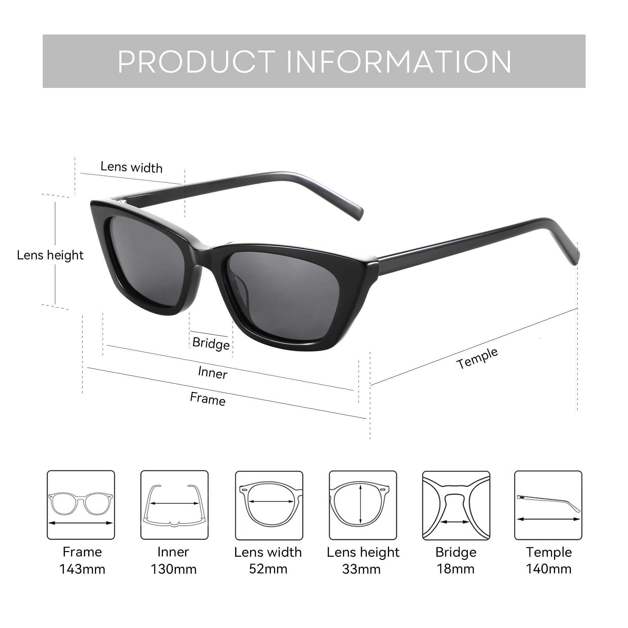 ZENOTTIC Handmade Acetate Polarized Sunglasses Fashion Small Women Cat Eye Shade UV Protection Sun Glasses Trendy D260326