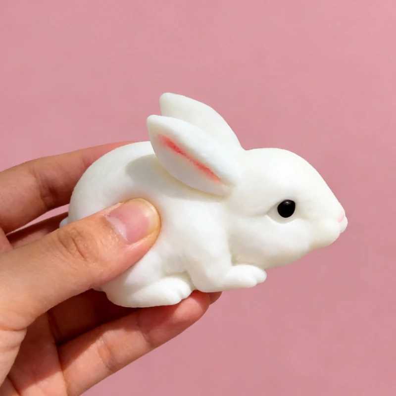 Squishy Cute Bunny Squeeze Toy Soft Kawaii Little White Rabbit Fidget Toy Anti Stress Release Hand Relax Gift Toy H260326