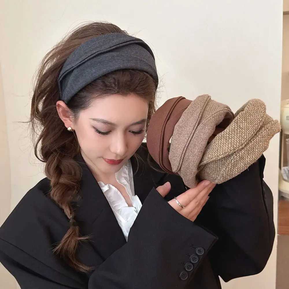 Korean Wide-brimmed Hair Headband Thickened Vintage Headbands Hoop Hair Accessories Girls Gift D260326