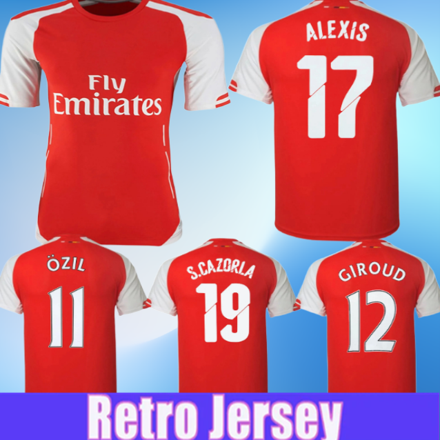 14 15 Vintage Style Football Shirts Featuring Legends of 2014/15 Team: Alexis Cazorla, Ozil GIROUD WALCOTT