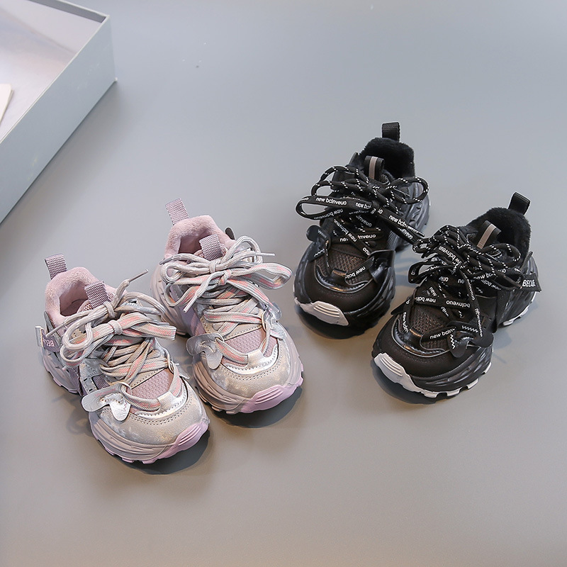 Boys Girls Kids Chunky Sneakers Fashion Platform Trainers Non-Slip soft sole wear-resistant Lightweight Casual Walking Shoes for Toddler Little Kid Fr