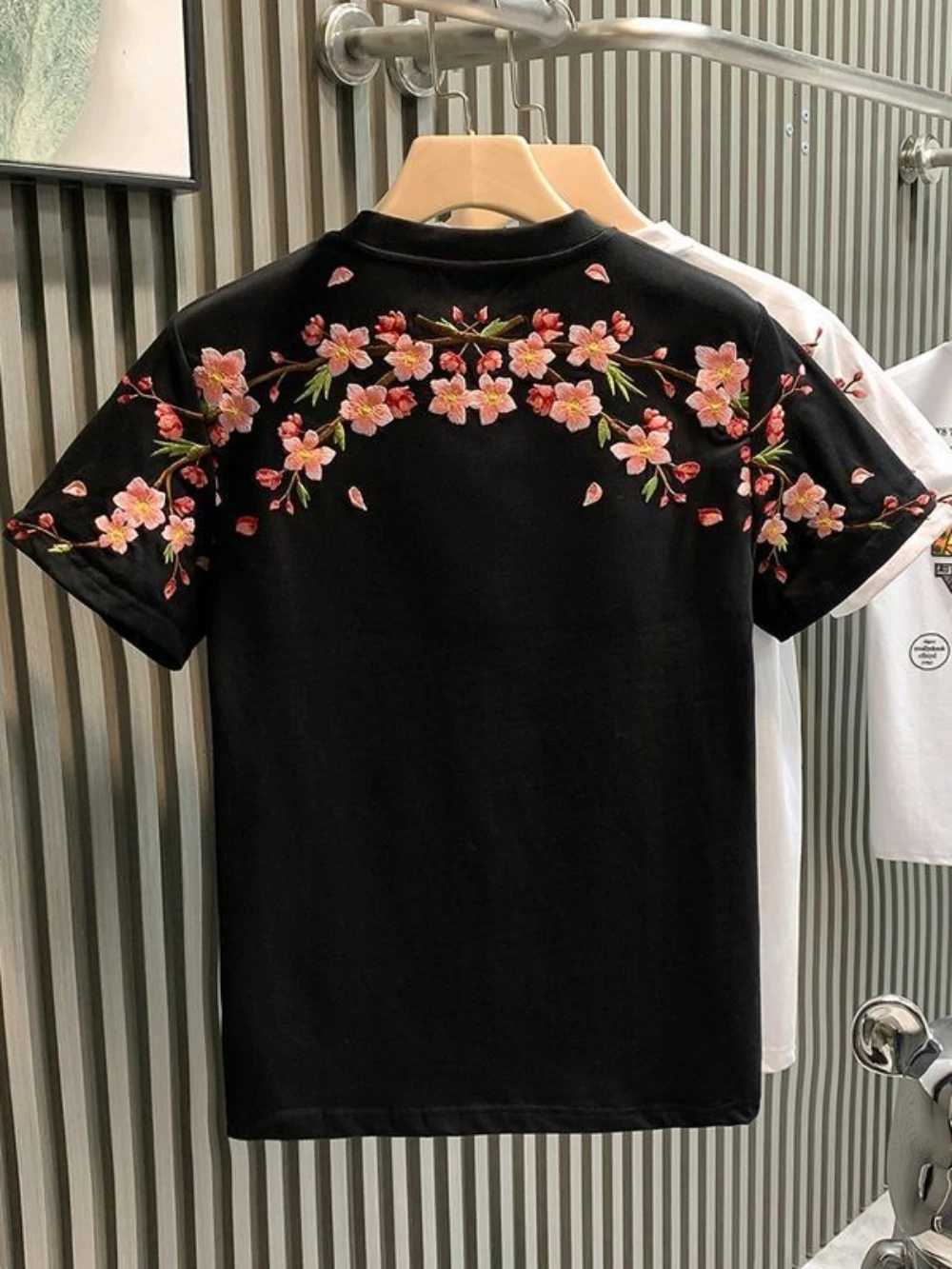 Man Tee Shirts O Neck Top Slim Fit Embroidery T Shirt for Men Party Korean Clothing Ordinary Streetwear Vintage Cheap Clothes C260326