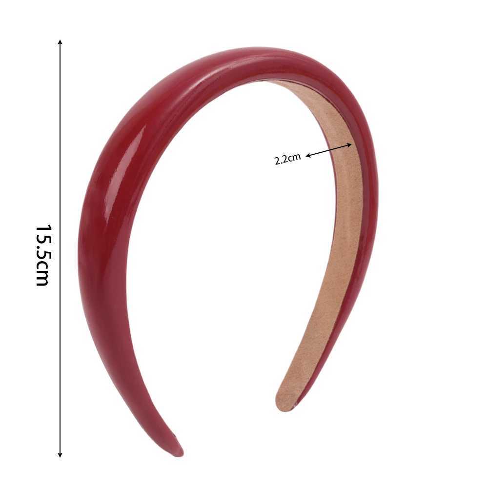 Retro Red Leather Sponge Headband for Woman Fashion Temperament Hair Hoop Wash Face Hair Band Female Party Hair Accessories Gift D260326