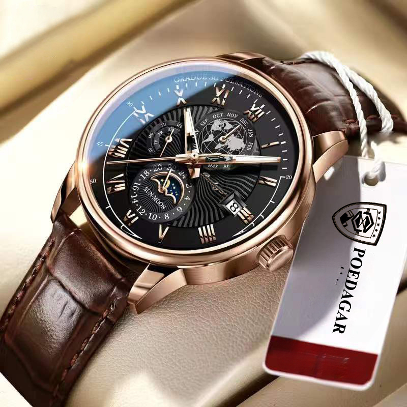 Swiss Business Belt Men's Quartz Watch - Waterproof - Designer Watch - Luxurious And Fashionable Wristwatch - Business Watch