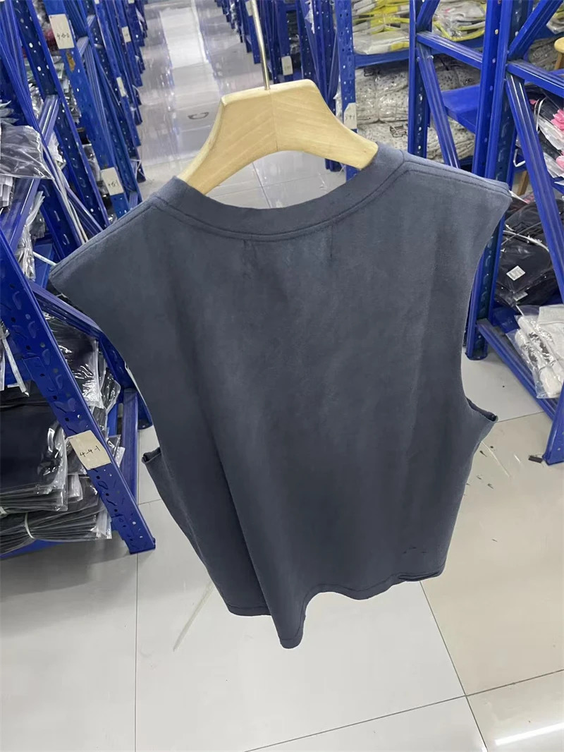 Summer PALY HOLLYW 26SS Pattern Print Vintage High Street Casual Loose Cotton Washed Tank Top Trendy Oversize Vest MEN 260313