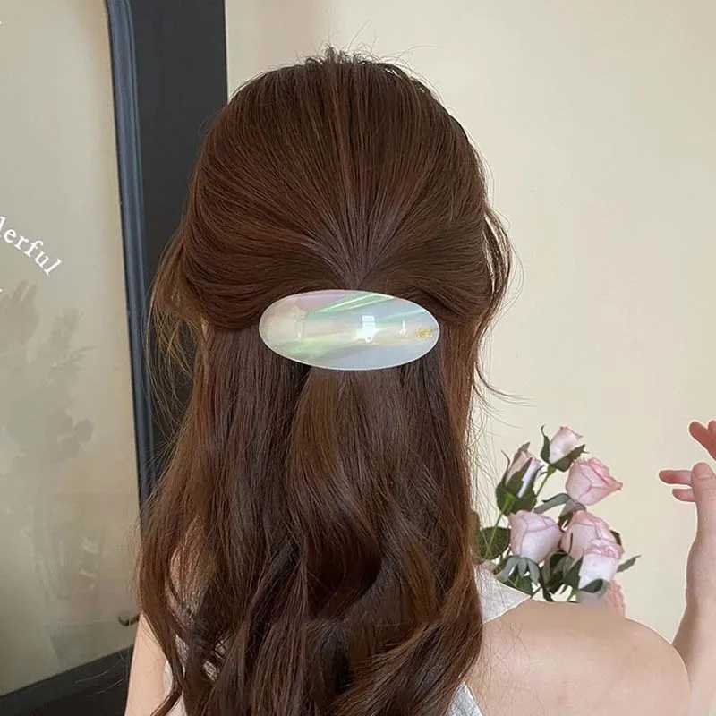 Vintage Acetic Acid Oval Hair Clip for Women Girls Korean Large Spoon Clip Spring Clip Hair Clip Top Clip Hair Accessories H260326