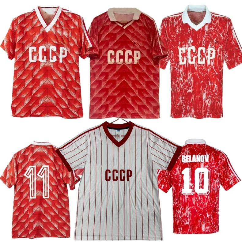 Retro classic 1982 1983 1987 1988 1989 1990 1991 soccer jerseys CCCP Union of Soviet Socialist Republics USSR Aleinikov Protasov Zavarov Belanov football shirts