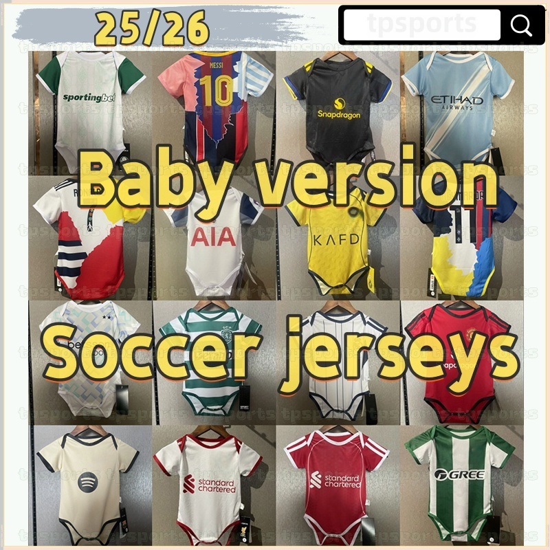 2025/26 Baby Soccer Jersey LFC Tottenham 2026 LEWANDOWSKI BELLINGHAM MBAPPE CHIESA MORATA Football Kids Kit 6-24 Months Shirt Betis Internazionale Milano Baby