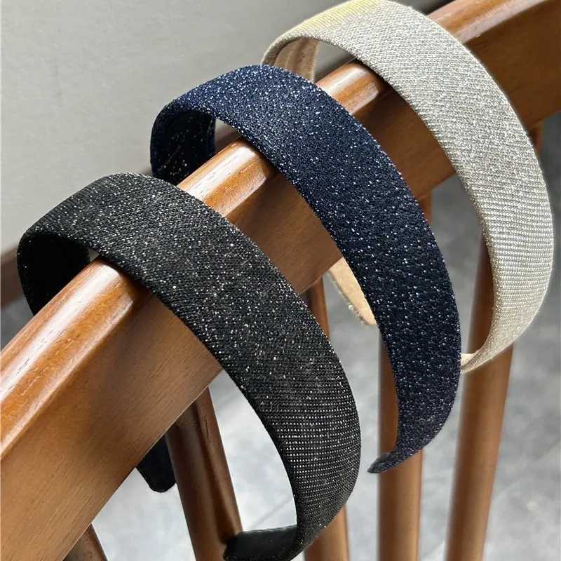 2pc Korean Good Quality Wide Solid Headband Minimalist and Versatile Blue Fashion Hair Bands Women Girls Hair Accessories D260326