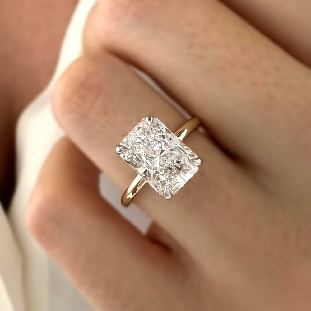 Luxury Jewellery Certified 1CT IGI Radiant Laboratory Grown Lab Created Diamond Ring