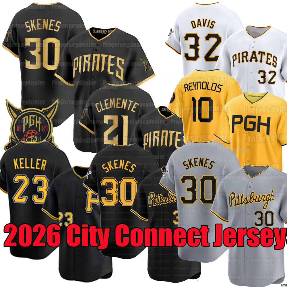 Paul Skenes 2026 City Connect Pirates Jerseys Henry Davis Bryan Reynolds Oneil Cruz Mitch Keller Jason Bay Jose Urquidy Brandon Lowe Marcell Ozuna Pittsburghs