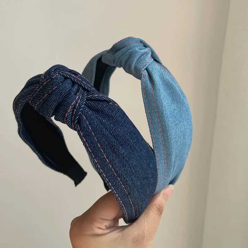 Cowboy Korean style Headband hair woman fabric twisted headbands hair accessories simple hair bands girls hoop cute hair clips D260326