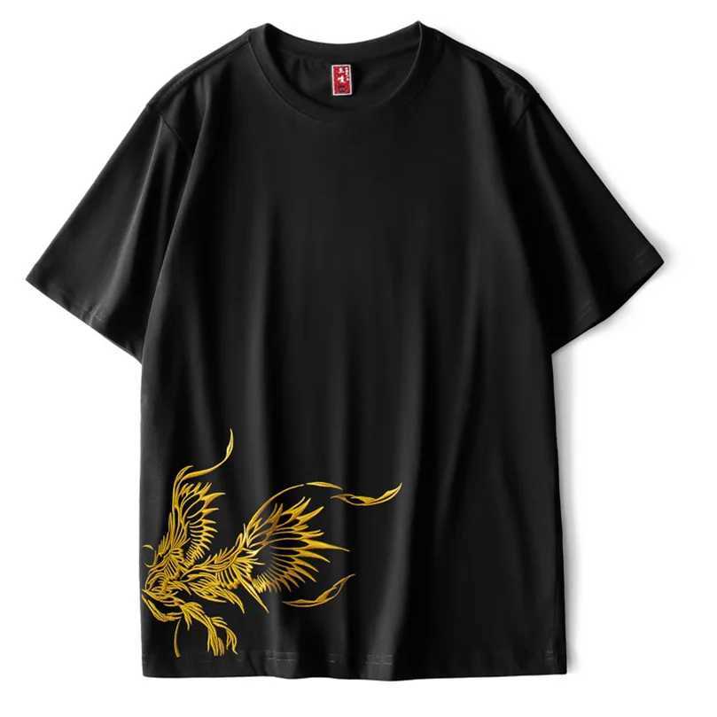 Phoenix Embroidery Tshirt Men Women Oversize Cotton Short Sleeve Tee Shirts Summer Youth Sukajan Top Tee New Chic Clothes C260326