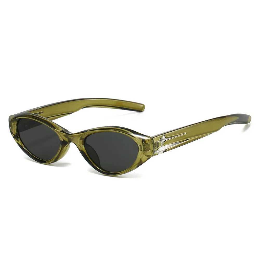 Trendy Retro Black Cat-Eye Sunglasses Silver Star Detail Luxury INS Vibe Perfect for Stunning Street Snaps D260326