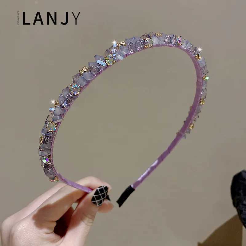 Light luxury hair accessories headband for women socialite water diamond hair bands new style broken diamond womens clips D260326