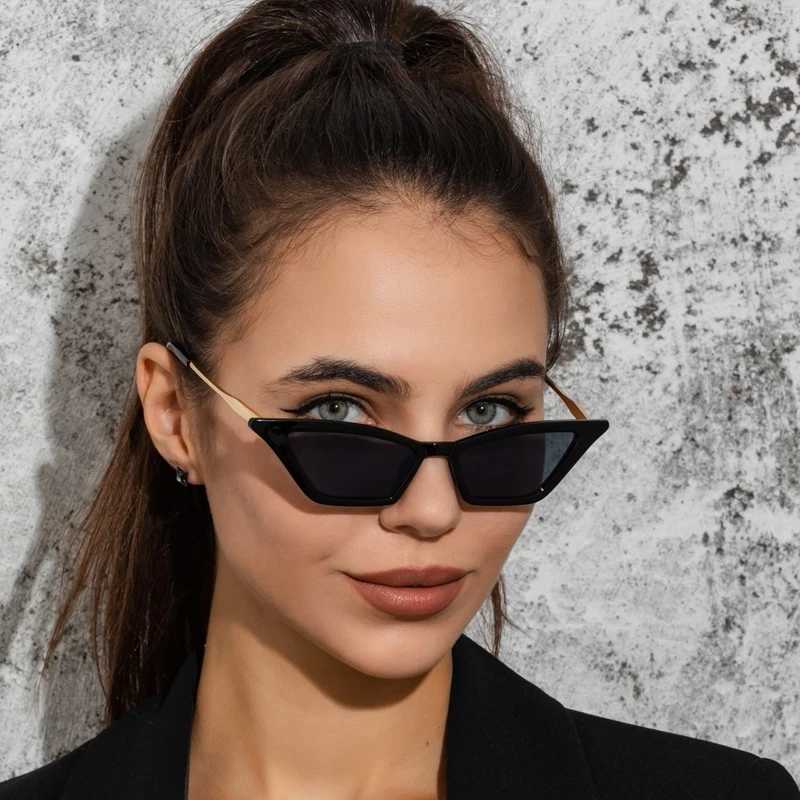 Hiking 2pcs New Triangle Cat Eye Anti Light Glasses For Women Luxury Alloy Shades Female Unique Elegant Black Leopard Eyeglasses D260326