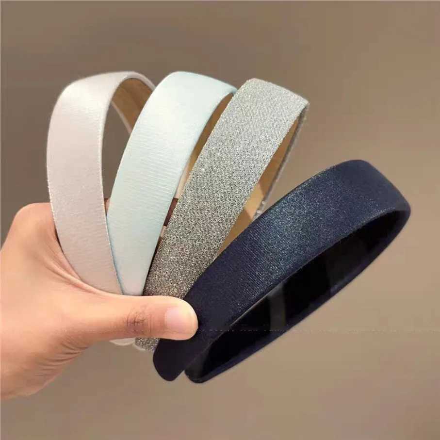 2pc Korean Good Quality Wide Solid Headband Minimalist and Versatile Blue Fashion Hair Bands Women Girls Hair Accessories D260326