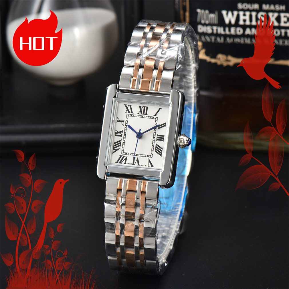 High quality Womens CARTERity TANK Quartz watches luxury Mens watch calendar display fine steel Gold Case sapphire fashion women watches #487