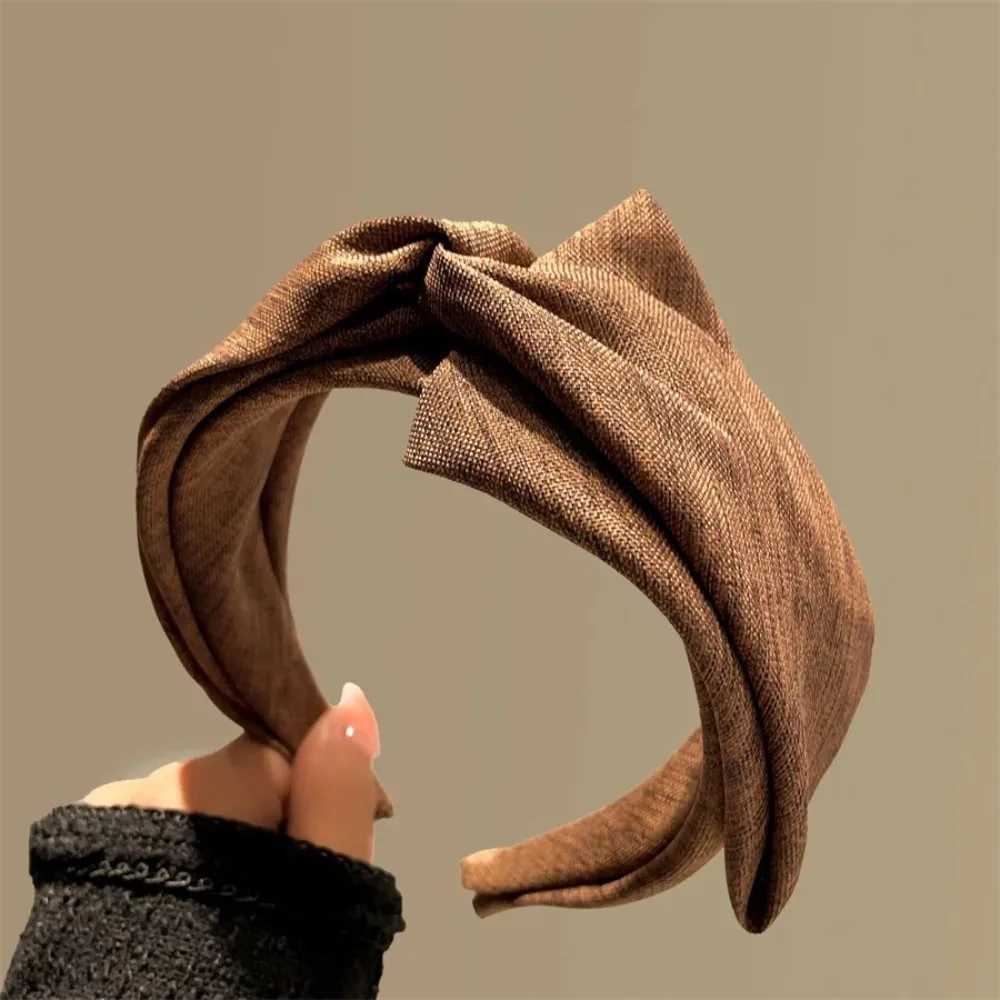 Korean Style Knit Headband Soft Knitting Cotton Makeup Hair Hoop Crumpled Texture Wide Bezel Ladies Hair Accessories D260326
