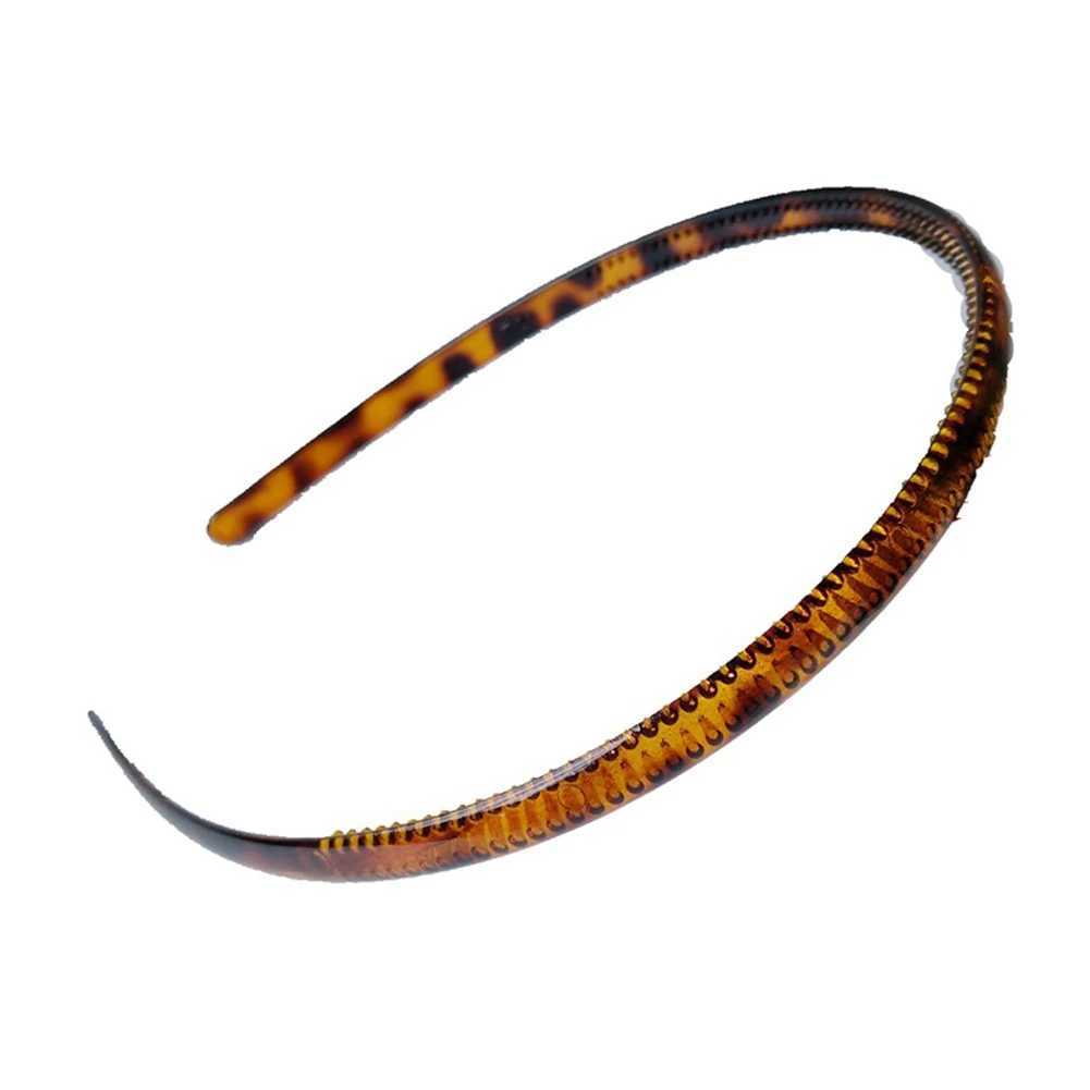 Fashion Plastic Leopard Hairband Mens Women Unisex Black Toothed Anti Slip Hair Head Hoop Band Sport Headband Hair Accessories D260326