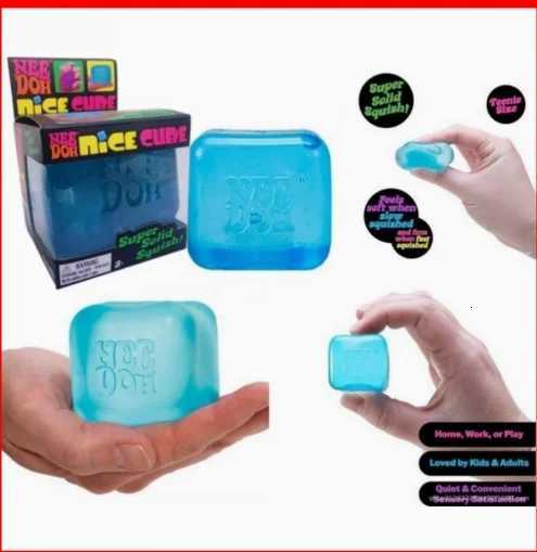 Schylling NeeDoh Nice Cube Sensory Squeeze Toy with Super Solid Squish Stress Relief Anxie Sensory Tool - 225 Cube Z260326