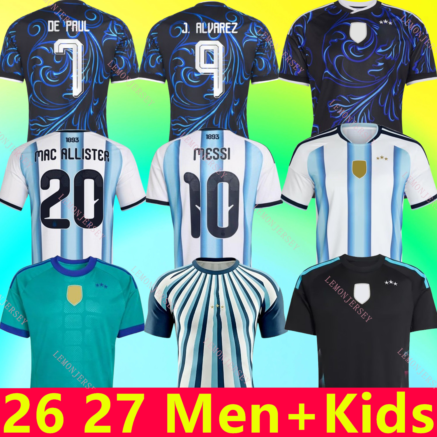 ArgentinaS 3 Star soccer Jerseys 26 27 Fans Player MARADONA DI MARIA J. ALVAREZ FC Men Kids football shirt MESSIS world cup 2026 Jerseys DE PAUL MAC ALLISTER long sleeves