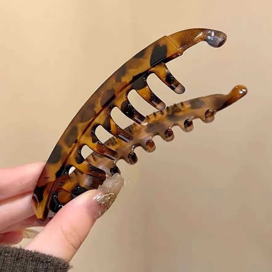 Tortoiseshell Banana Hair Clip Fish Shaped Hairpin For Women Hair Accessories Hairgrips Twist Clamp Ponytail Barrettes Headwear H260326