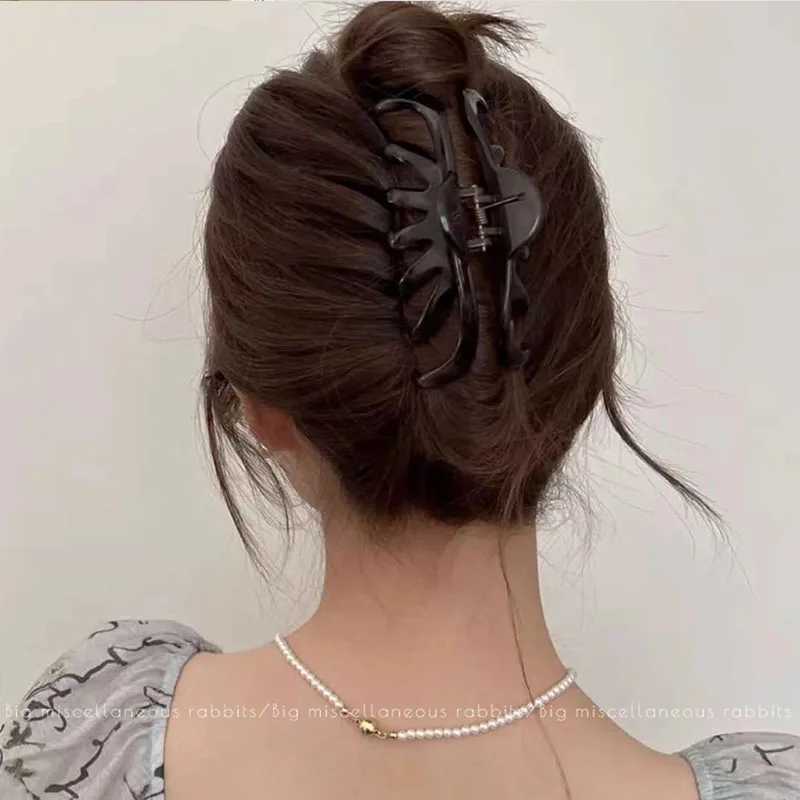 Elegant Leopard Print Large Pumpkin Hair Claw For Women Long Hair Holder Claw Clip Sweet Hair Clip Fashion Hair Accessories H260326