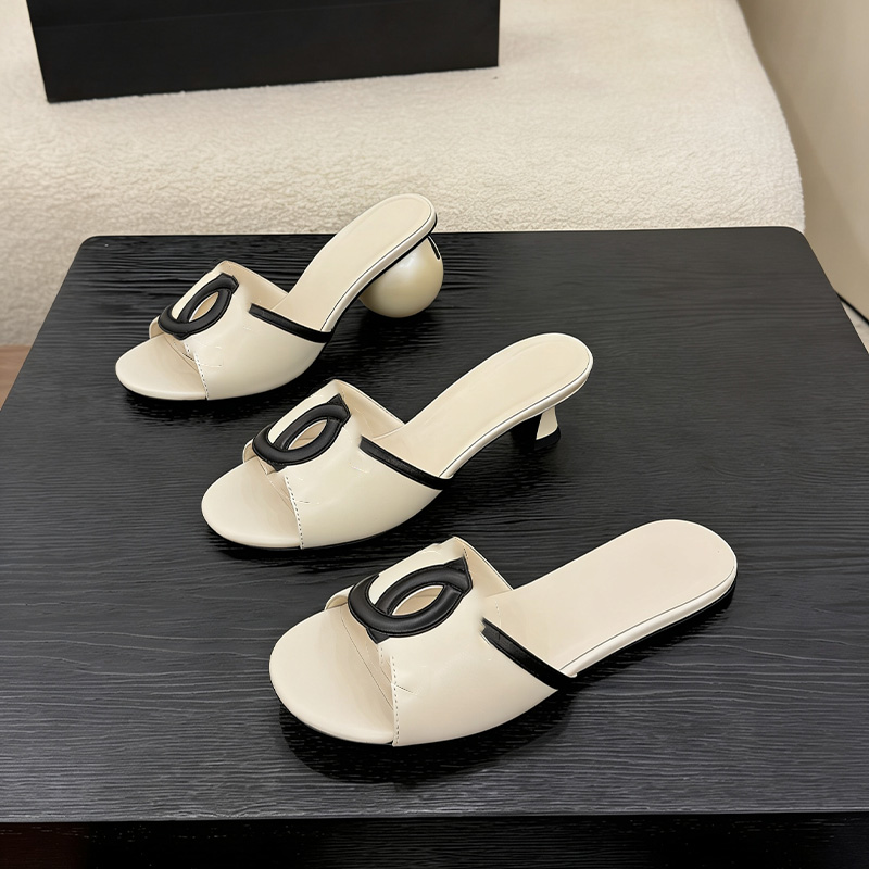 Designer women's high heeled sandals with hollow spherical heels top quality genuine leather outdoor casual travel sandals dress party sandals home use sandals bag