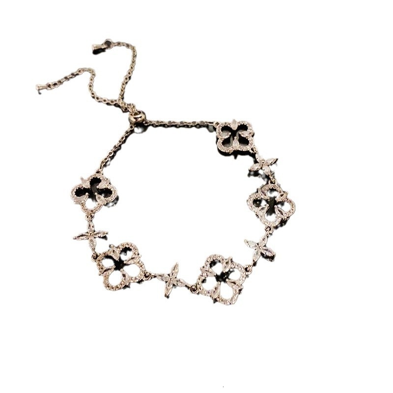 Light Luxury Zircon Flower Adjustable designer bracelet High-End Exquisite New Style Bracelet Internet Celebrity Fashion Versatile Jewelry