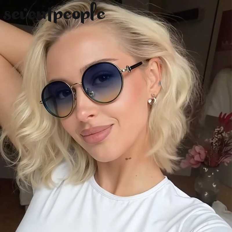 Oversized Round Sunglasses Women 2026 Luxury Brand Classic Punk Driving Sun Glasses For Ladies Vintage Metal Frame Shades UV400 D260326