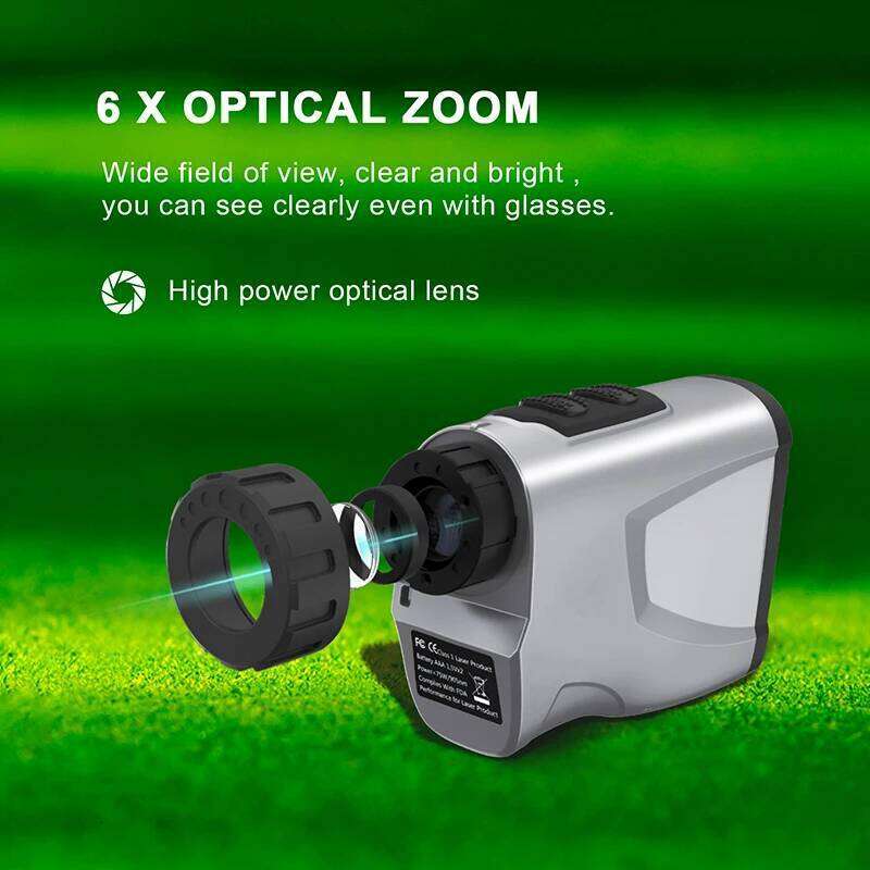 Hunting Range Finder 650 Yards Laser Distance Meter 6X Magnification with Vibration Angle Height Speed Measuring Tool for 26H0326