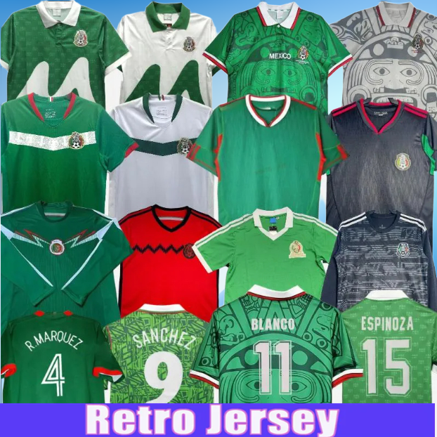 1986 Mexico Retro soccer jerseys BLANCO classic vintage long sleeve jersey football shirt 1994 1995 1996 97 98 99 2006 10 14 HERNANDEZ CAMPOS H.SANCHEZ