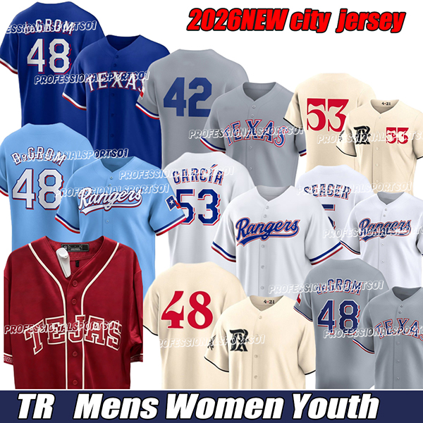 5 Corey Seager 48 Jacob deGrom 2026 city custom Custom Baseball Jerseys Texas Ranger Jersey Nolan Ryan Marcus Semien City Connect Josh Smith Adolis Garcia Kole Jersey