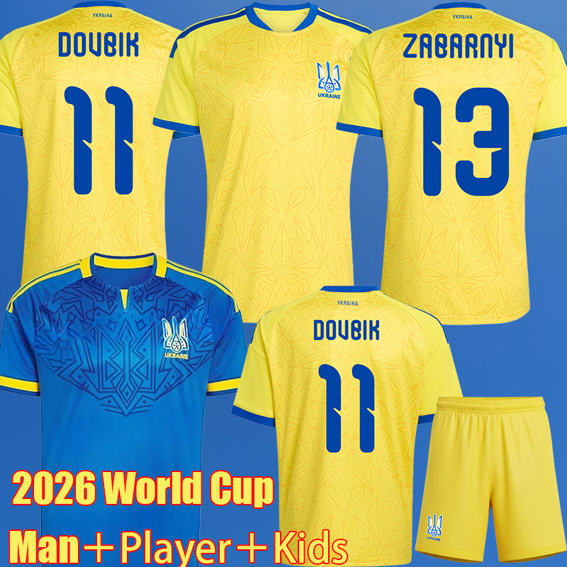 2026 Ukraine Soccer jerseys 26 27 World Cup 4XL DOUBIK ZABARNYI Jersey Authentic Ukraine national Football Shirts Men Kids Kit