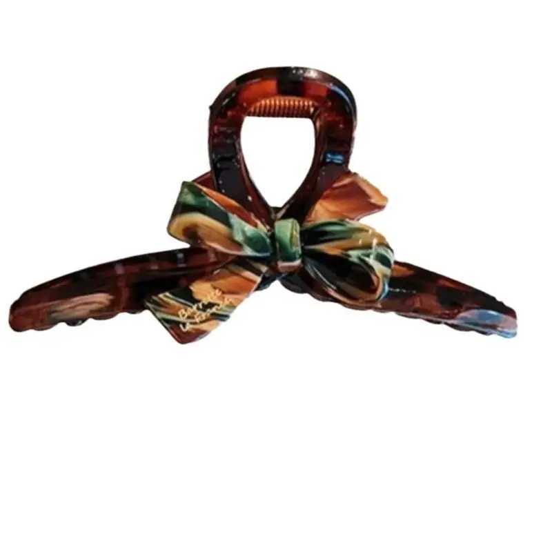 1/2pcs Enamel oil painting bow shark clip temperament high-end back of the head disc hair clip acrylic clip H260326