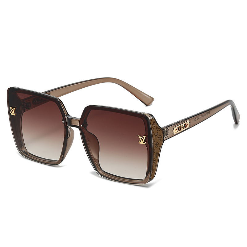 Luxury Brand Designer Sunglasses Lei Jia Unisex LS Sunglasses Fashionable Commuting Square Leather Uv400 Two-Tone Sunshade Glasses