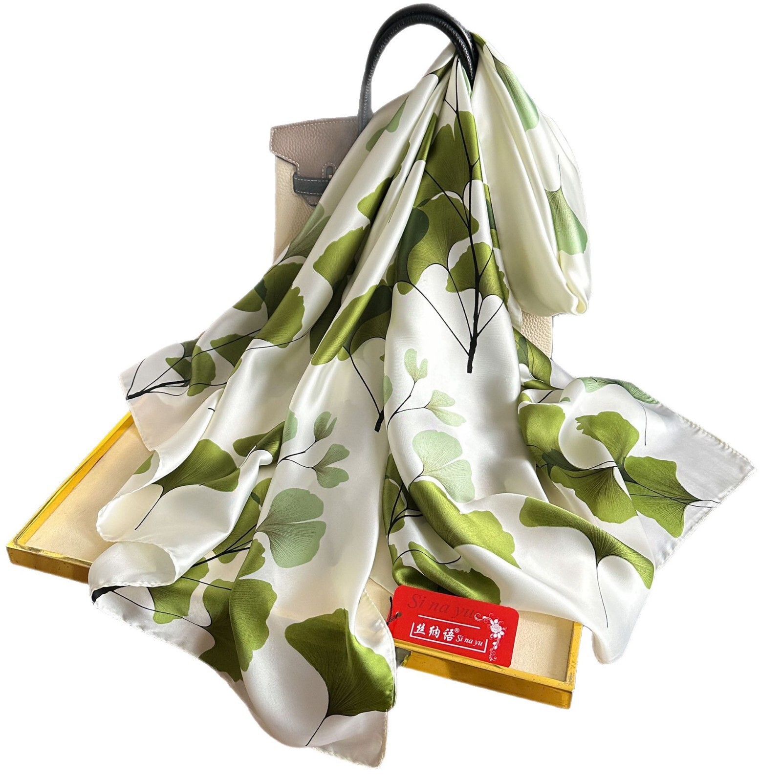 26 Years High-end Feel Imitation Silk Shawl Veil Sunscreen Brocade Long Strip Scarf