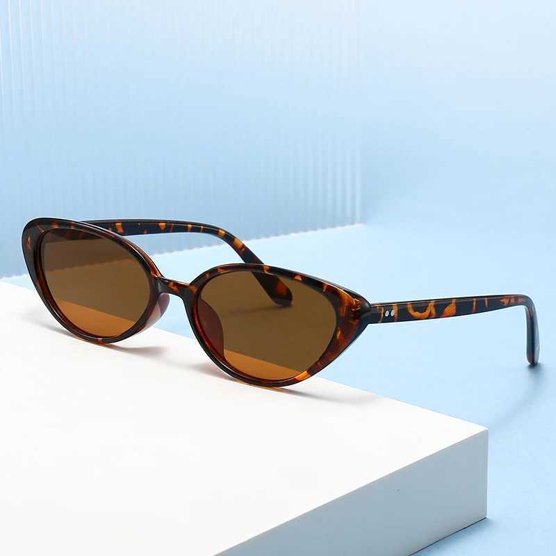 2pcs Rivets Brown Fashion Cat Eye Sunglasses for Women Brand Designer Sun Glasses Female Triangle Shades UV400 Purple Eyewear D260326