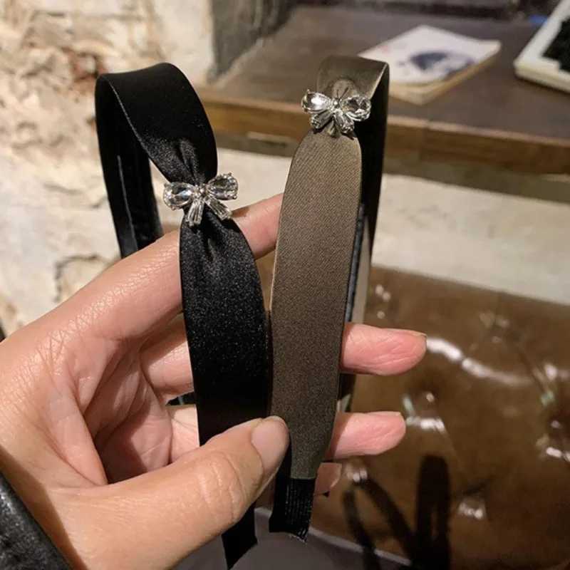 Rhinestone Bow Satin Premium Headband Korean Textured Headband Simple Versatile Hairhoop Hair Accessories New D260326