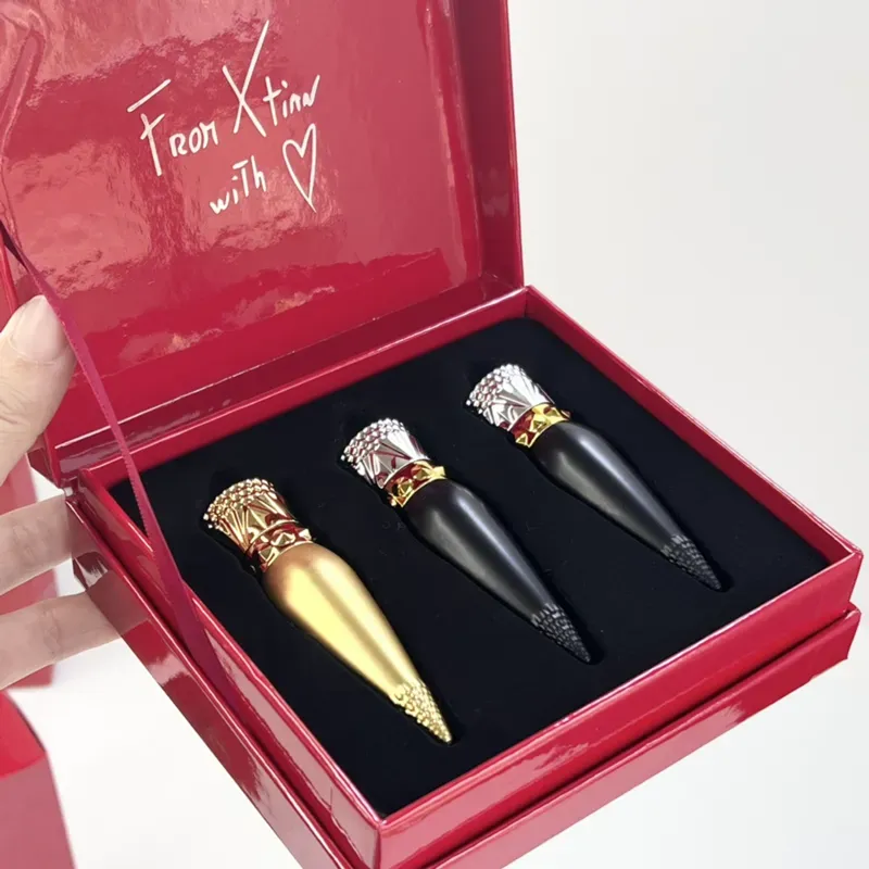 Latest Luxury Brand Popular Lipstick Set Famous Makeup Matte Lipsticks 1.8g 3pcs 013M 001M 004M Color Black Tube Long Lasting Waterproof Set Lip Gloss